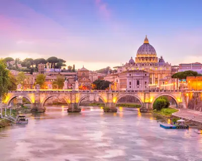 St Peter Cathedral in Rome, Italy at sunset
