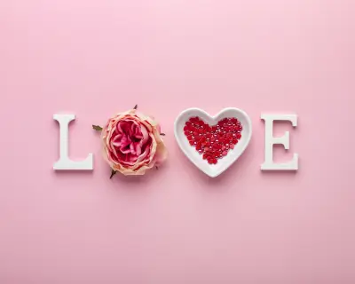Valentines day concept with love letters on pink background