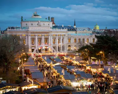 Wien Christmas Market advent viewed from above