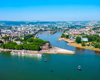 Deutsches Eck or German Corner is the name of a headland in Koblenz, where Mosel river joins Rhine in Germany