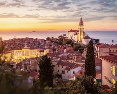 View over Piran old town, Slovenia